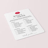 Whats On Your Phone Ladies Night Game Printable