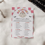 Pink Halloween Party Game What's On Your Phone Printable