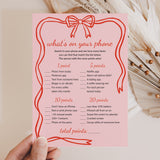 Galentines Day Whats On Your Phone Printable Game