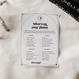 Written In The Stars Wedding Shower Game What's On Your Phone Printable