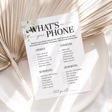 Wedding Shower Game Printable Whats On Your Phone