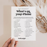 Retirement Party What's On Your Phone Raid Game Printable