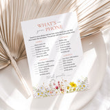 Whats In Your Phone Wildflower Birthday Party Game