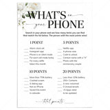 What's On Your Phone Anniversary Party Game White Floral by LittleSizzle