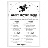 Sexy Witch Bridal Shower Game Whats On Your Phone Digital Download by LittleSizzle