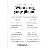 Graduation Party Game What's On Your Phone Printable by LittleSizzle