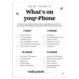 New Year's Eve What's On Your Phone Game Printable by LittleSizzle