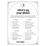 Written In The Stars Wedding Shower Game What's On Your Phone Printable by LittleSizzle