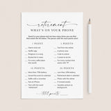 What's On Your Phone Retirement Party Game Printable by LittleSizzle