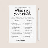 Whats On Your Phone Housewarming Party Game Digital Download by LittleSizzle