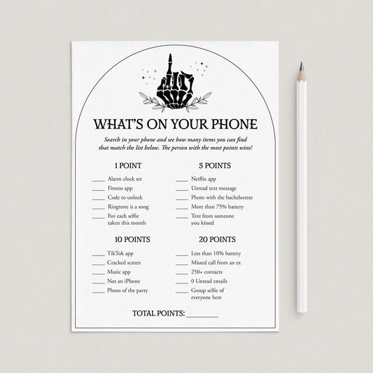 Bride or Die Bachelorette Party Game Whats In Your Phone Printable by LittleSizzle