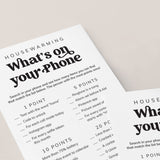Whats On Your Phone Housewarming Party Game Digital Download