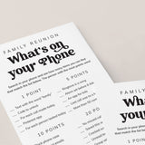 Family Reunion Game Whats On Your Phone Activity Printable
