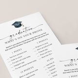 Graduation Phone Game Printable What's On Your Phone