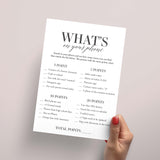 Printable Class Reunion Icebreaker Game What's On Your Phone