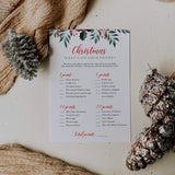 12 Holiday Party Games Printable Greenery Theme Christmas + FREE Secret Santa Questionnaire