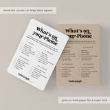 Fun Icebreaker Game What's On Your Phone Printable