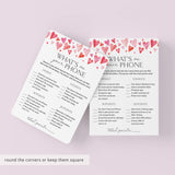 Printable What's On Your Phone Game for Valentine's Day