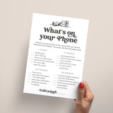 What's On Your Phone Book Club Icebreaker Game Printable