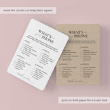 Office What's On Your Phone Game Printable