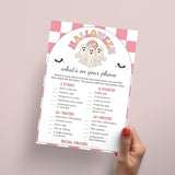 Pink Halloween Party Game What's On Your Phone Printable