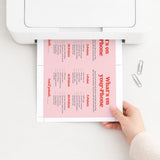 Pink Red Bridal Party Games Printable
