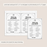 Written In The Stars Wedding Shower Game What's On Your Phone Printable