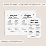 New Year's Eve What's On Your Phone Game Printable