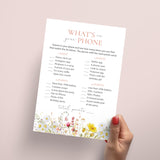 Whats In Your Phone Wildflower Birthday Party Game