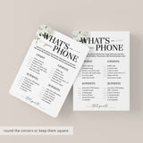 What's On Your Phone Anniversary Party Game White Floral