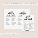What's On Your Phone Book Club Icebreaker Game Printable