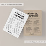 Whats On Your Phone Housewarming Party Game Digital Download