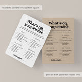 Office Party Printable What's On Your Phone Game
