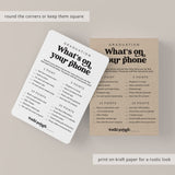 Graduation Party Game What's On Your Phone Printable