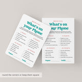 Medical What's On Your Phone Game Printable
