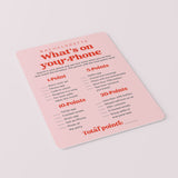 Bachelorette Party Phone Game Printable Pink and Red