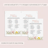 Whats In Your Phone Wildflower Birthday Party Game