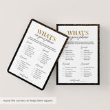 Gold and Black Birthday Party Game Whats On Your Phone Printable