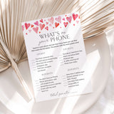 Printable What's On Your Phone Game for Valentine's Day