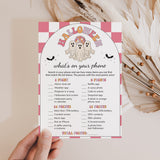 Pink Halloween Party Game What's On Your Phone Printable