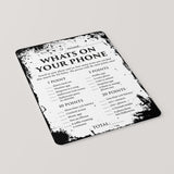 What's On Your Phone Halloween Edition Printable Game
