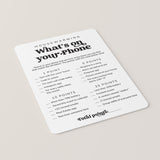 Whats On Your Phone Housewarming Party Game Digital Download