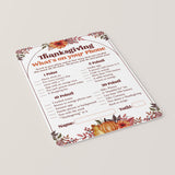 Thanksgiving Games for Adults Printable