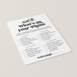 What's On Your Phone Book Club Icebreaker Game Printable