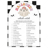 Ghouls Halloween Party Game Which Witch Printable by LittleSizzle