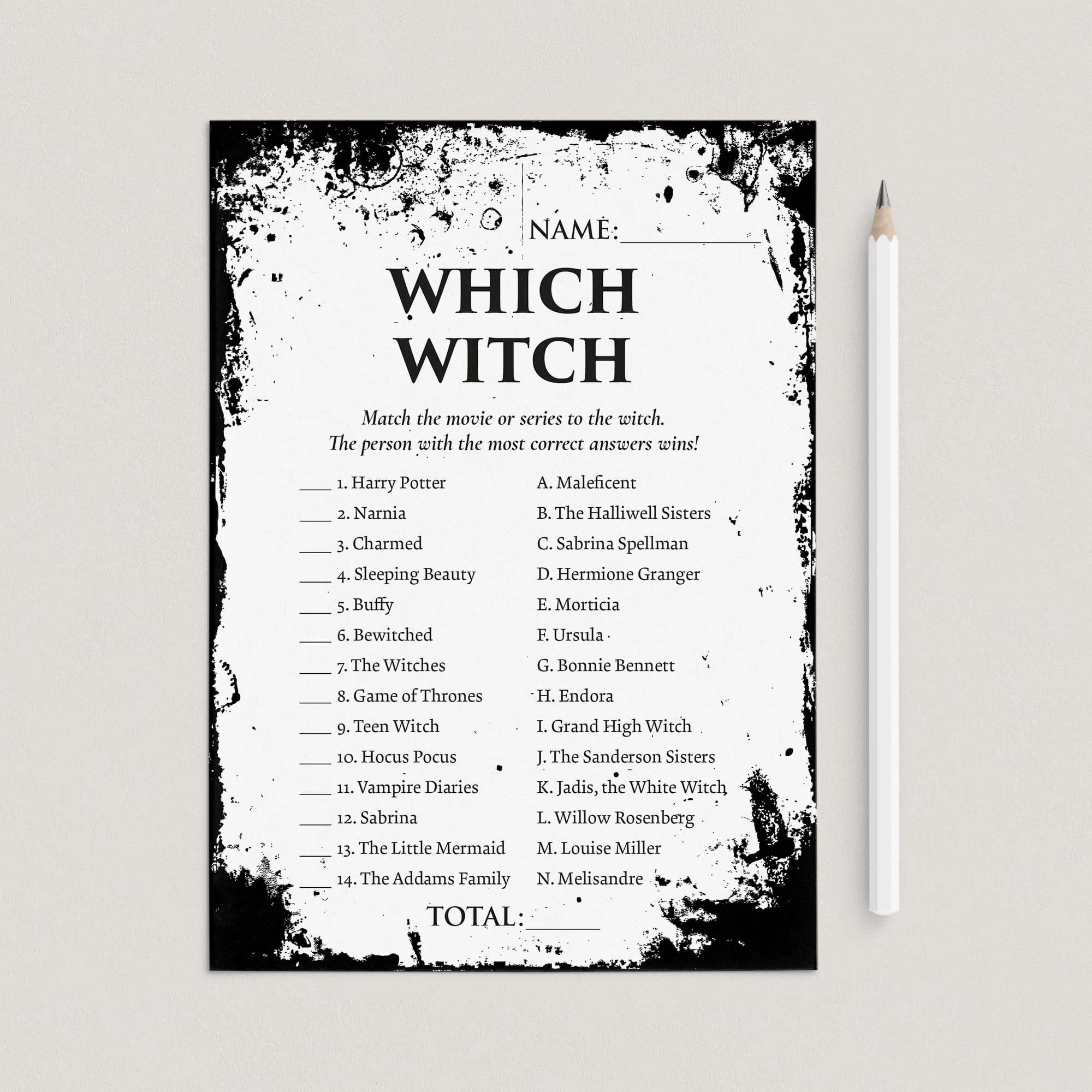 Which Witch Halloween Game Printable | With Answers by LittleSizzle