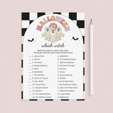 Ghouls Halloween Party Game Which Witch Printable by LittleSizzle