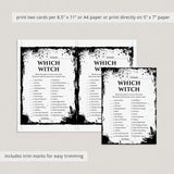 Which Witch Halloween Game Printable | With Answers