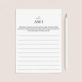 Who Am I Wedding Shower Game Printable by LittleSizzle