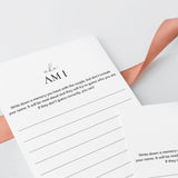 Who Am I Wedding Shower Game Printable